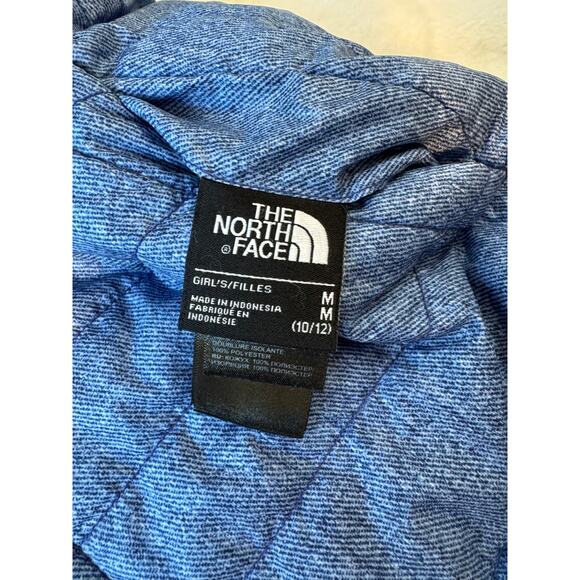 North Face Girls Blue Green Reversible Sherpa Vest Aqua Fleece Lined M 10 - Picture 11 of 11